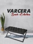 Gazzini Furniture Varcera Gri Puf Çapraz Metal Ayaklı, Kapitoneli Chester Model Bench
