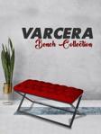 Gazzini Furniture Varcera Yeşil Puf Çapraz Metal Ayaklı, Kapitoneli Chester Model Bench