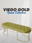 Gazzini Furniture Viego Gold Hardal Puf Luxery Metal Gold Ayak Chester Model Yatak Ucu Bench