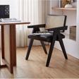 Gazzini Furniture Luna Siyah Pergel Hazeranlı Model Hasırlı Siyah Ahşap Sandalye