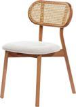 Gazzini Furniture Orpheus Beyaz Teddy Hazeranlı Natural Ahşap Sandalye