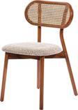 Gazzini Furniture Orpheus Krem Teddy Hazeranlı Ceviz Ahşap Sandalye
