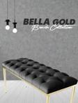 Gazzini Furniture Bella Gold Bench Kapitoneli Chester Model Antrasit Puf 40x100 cm