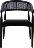Gazzini Furniture Gazel Hasırlı Siyah Teddy Hazeran Siyah Ahşap Bohem Sandalye