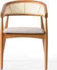 Gazzini Furniture Gazel Hasırlı Beyaz Teddy Hazeran Natural Ahşap Bohem Sandalye