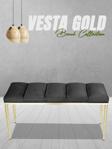 Gazzini Furniture Vesta Gold Puf Dilimli Model Metal Ayaklı Bench