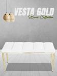 Gazzini Furniture Vesta Gold Puf Dilimli Model Metal Ayaklı Bench