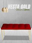 Gazzini Furniture Vesta Gold Puf Dilimli Model Metal Ayaklı Bench