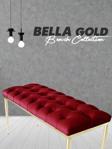 Gazzini Furniture Bella Gold Bench Kapitoneli Chester Model Bordo Puf 40x100 cm