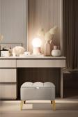 Gazzini Furniture Vetra Mini Royal Bej Kumaş Sandıklı Puf Gold Ayak Dekoratif Bench