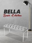 Gazzini Furniture BELLA Silver Bench Kapitoneli Chester Model Puf