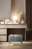 Gazzini Furniture Vetra Mini Royal Gri Kumaş Sandıklı Puf Gold Ayak Dekoratif Bench