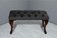 Gazzini Furniture Classic Chester Model Kapitoneli Antrasit Puf - Ceviz Ayak 40x100 cm