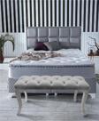 Gazzini Furniture Classic Chester Model Kapitoneli Beyaz Puf - Beyaz Ayak