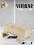 Gazzini Furniture Vetra V2 Sandıklı Puf - Krem Dilimli Model Sandıklı Puf Bench - Sandıklı Yatak Ucu Bankı 40x140 cm