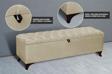 Gazzini Furniture Vetra Chester Model Bej Sandıklı Puf - Kapitoneli Model 140cm Sandıklı Bench 40x140 cm