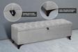 Gazzini Furniture Vetra Chester Model Beyaz Sandıklı Puf - Kapitoneli Model 140cm Sandıklı Bench 40x140 cm