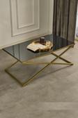 Sawoli Home Royal Gold Metal Ayak Füme Ayna Orta Sehpa
