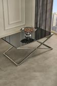 Sawoli Home Royal Gümüş Metal Ayak Füme Ayna Orta Sehpa