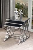 Sawoli Home Royal Gümüş Metal Ayak Füme Aynalı Zigon Sehpa