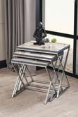 Sawoli Home Royal Metal Ayak Mermer Desen Gümüş Zigon Sehpa