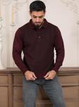 Woolen World Polo Yaka Armürlü Yünlü Erkek Triko Kazak 