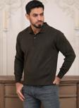 Woolen World Polo Yaka Düz Renk Yünlü Erkek Triko Kazak  