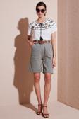 Lela Pamuklu Relaxed Fit Yüksel Bel Kemerli Gabardin Short Bayan Şort 668YP4710 AÇIK HAKİ