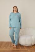 Lukitus Büyük Beden Battal İnterlok Kadın Pijama Takımı