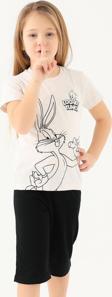 Looney Tunes L1588-2 Kız Çocuk Tişört Krem Melanj