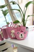 Moom Bag Pembe Örme Aksesuar Detaylı 2'Li Anne Kız El Çantası