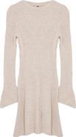Moda Stil Regular Bisiklet Yaka Mini Boy Triko A-Line Formda Elbise