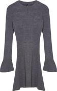 Moda Stil Regular Bisiklet Yaka Mini Boy Triko A-Line Formda Elbise
