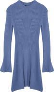Moda Stil Regular Bisiklet Yaka Mini Boy Triko A-Line Formda Elbise