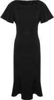 Moda Fit Gündüz Gece Finike Dokuma Bisiklet Yaka Kısa Kol Bodycone Midi Boy Büyük Beden Elbise