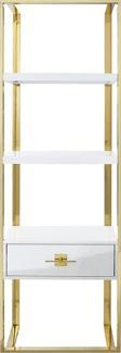 Rihanna Gold Metal Beyaz Kitaplık & Raf