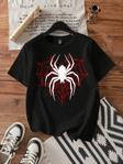 Unisex ÖRÜMCEK AĞLI Baskılı Oversize Tshirt