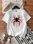Unisex ÖRÜMCEK AĞLI Baskılı Oversize Tshirt
