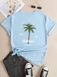 California Baskılı Unisex Oversize Tshirt