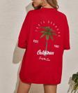 California Baskılı Unisex Oversize Tshirt