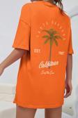 California Baskılı Unisex Oversize Tshirt