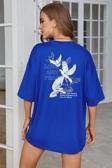 Love And Peace Baskılı Unisex Oversize Tshirt