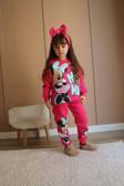 KIZ ÇOCUK MİCKEY MODELLİ 3 İPLİK ŞARDONLU KALIN KIŞLIK EŞOFMAN TAKIMI