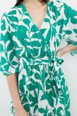 Moda Regular Casual Günlük Shally Dokuma Kruvaze Truvakar Kol Kol A-Line Midi Boy Elbise