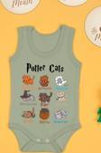 %100 Pamuklu Potter Cats Baskılı Yumuşak Doku Baskılı Zıbın & Body
