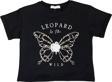 Kız Çocuk Leopar Baskılı Çiçek Aksesuarlı Tshirt