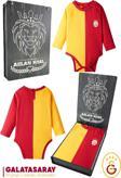 Galatasaray Orijinal Lisanslı Uzun Kol Bebek Body Zıbın Hediyelik Ahşap Kutulu