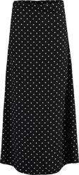 Moda Tesettür Regular Çiçekli Desen Günlük Maxi Boy Puantiye Desenli Çan Dokuma Etek