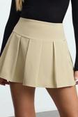 Moda Regular Düz Desen Günlük Mini Boy Premium Yüksek Kalite Pileli Mini Boy Dokuma Etek