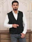 Woolen World Regular Fit Ön Cepli Kolsuz Erkek Triko Yelek